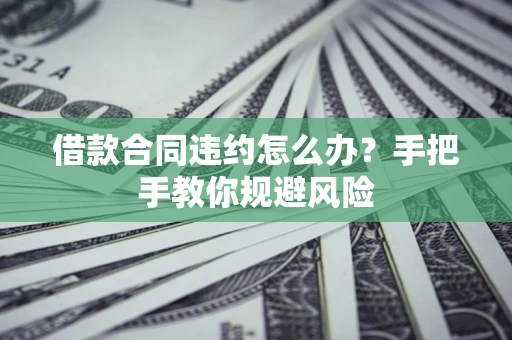 武汉借款合同违约怎么办？手把手教你规避风险